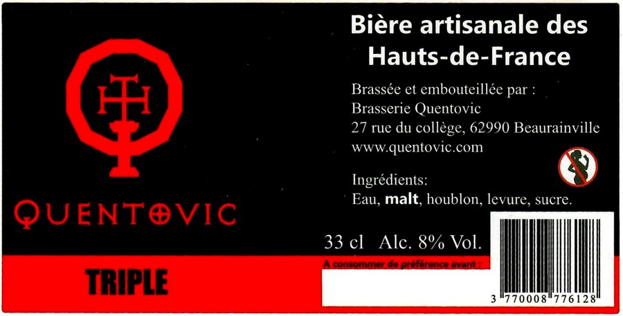 Etiquette BRASSERIE QUENTOVIC 06