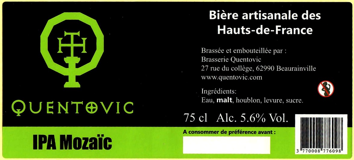 Etiquette BRASSERIE QUENTOVIC 07