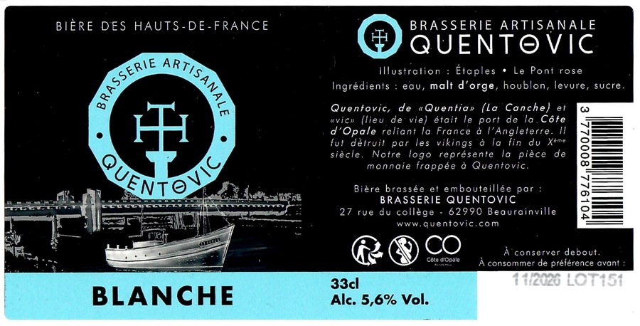 Etiquette BRASSERIE QUENTOVIC 16