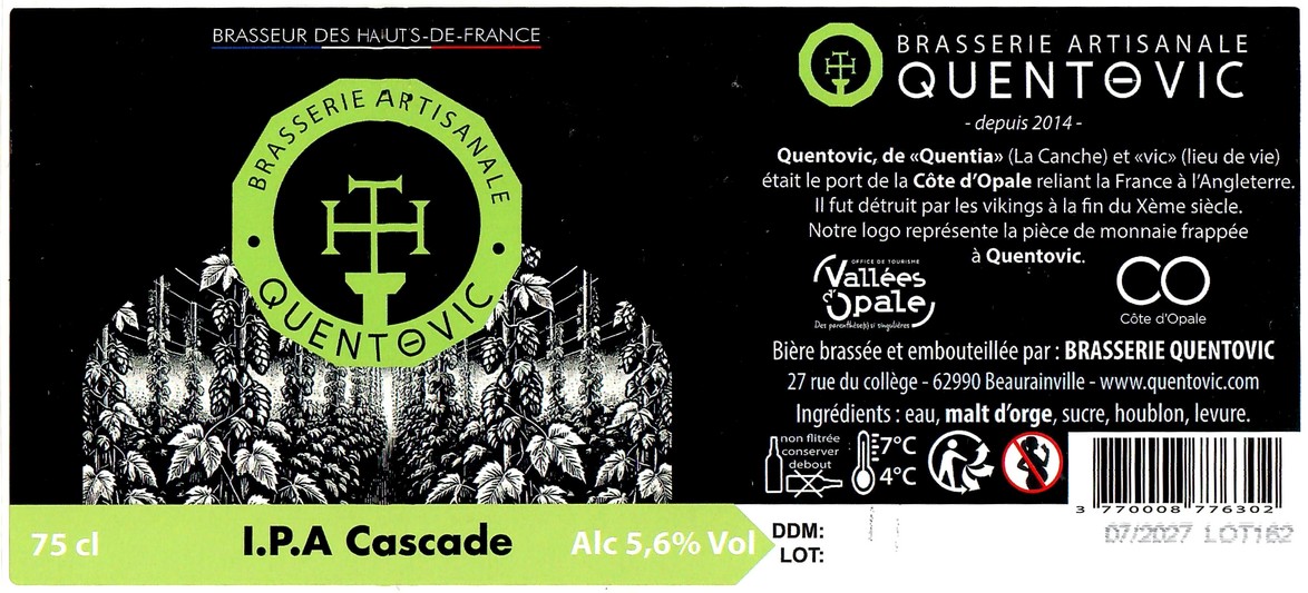 Etiquette BRASSERIE QUENTOVIC 24