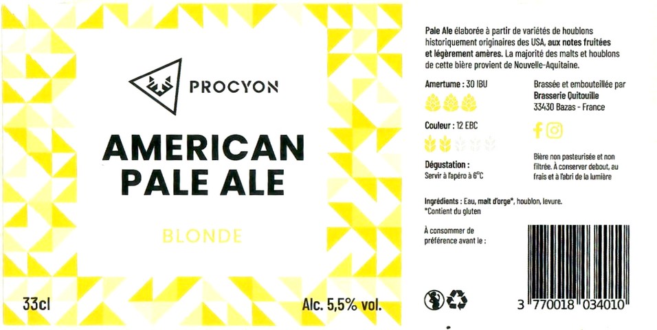 Etiquette BRASSERIE QUITOUILLE 10