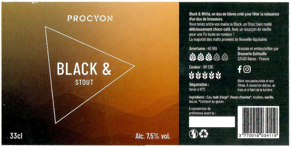 Etiquette BRASSERIE QUITOUILLE 13