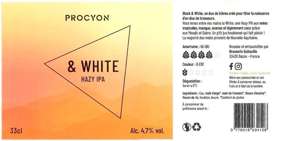 Etiquette BRASSERIE QUITOUILLE 14