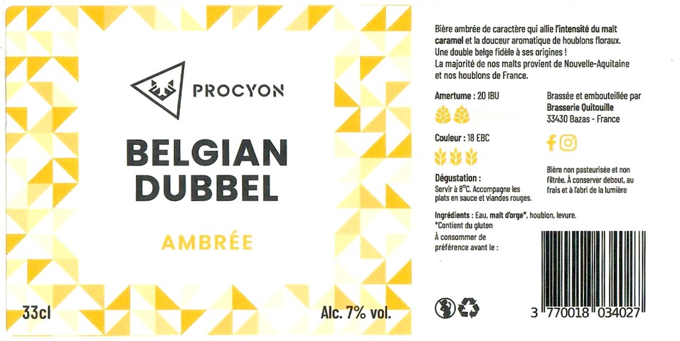 Etiquette BRASSERIE QUITOUILLE 15