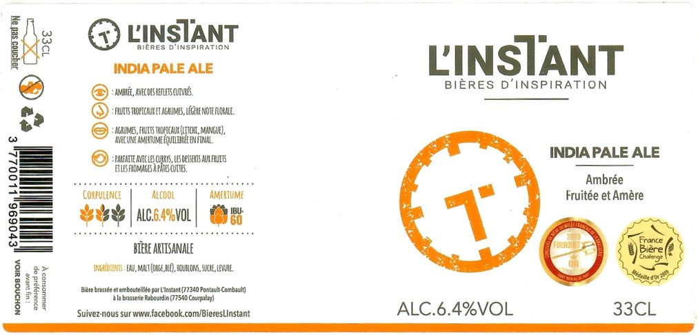 Etiquette BRASSERIE RABOURDIN 68