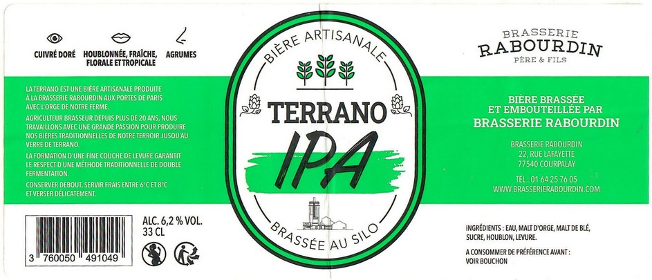 Etiquette BRASSERIE RABOURDIN 87