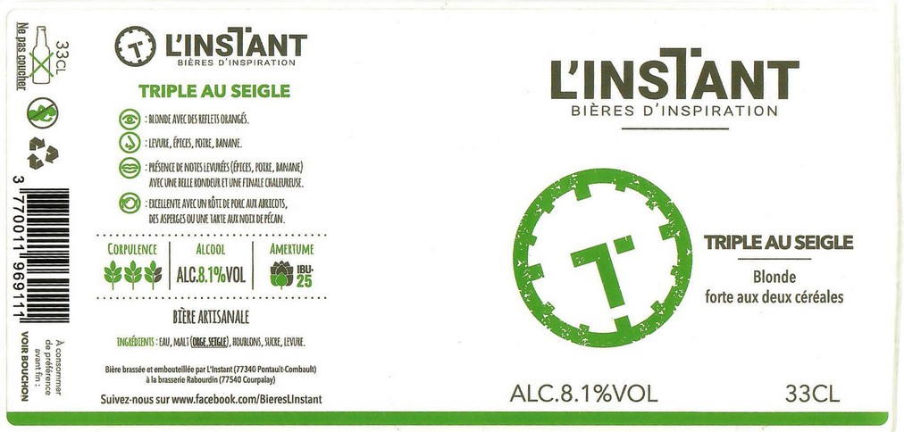 Etiquette BRASSERIE RABOURDIN 89