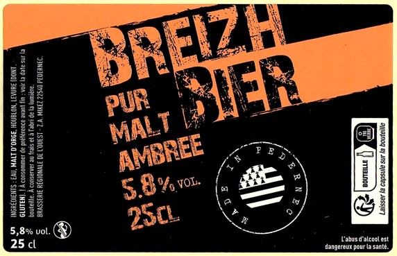 Etiquette BRASSERIE REGIONALE DE L'OUEST 17