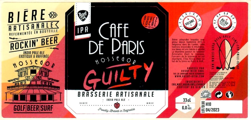 Etiquette BRASSERIE ROSNY 21