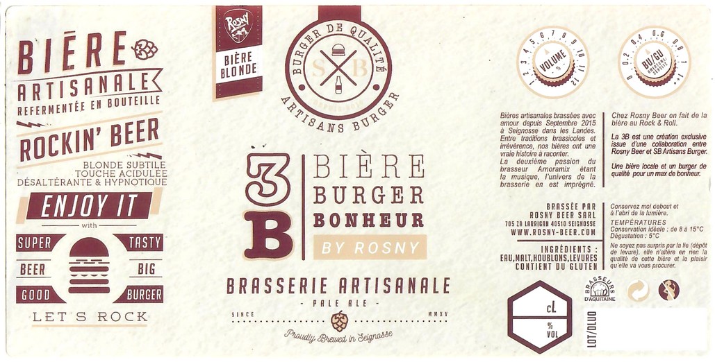 Etiquette BRASSERIE ROSNY 38