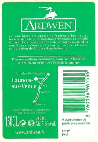 Etiquette BRASSERIE SAB 111B