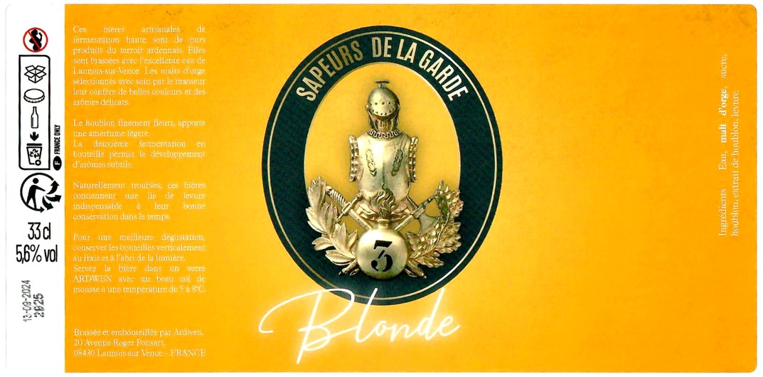 Etiquette BRASSERIE SAB 112