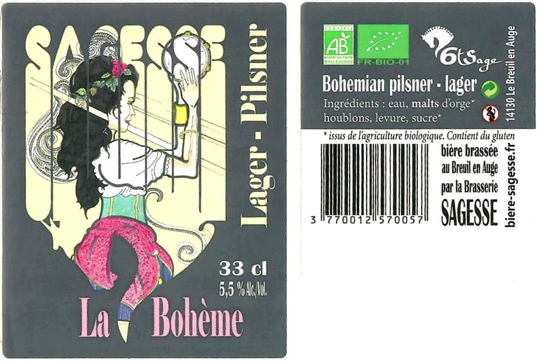 Etiquette BRASSERIE SAGESSE 21