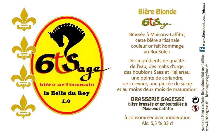 Etiquette BRASSERIE SAGESSE 78 04