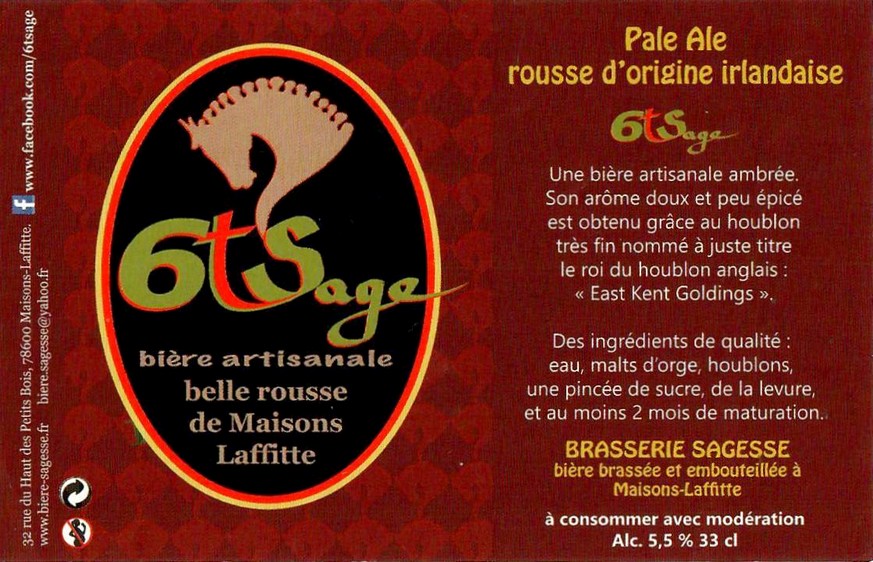Etiquette BRASSERIE SAGESSE 78 11