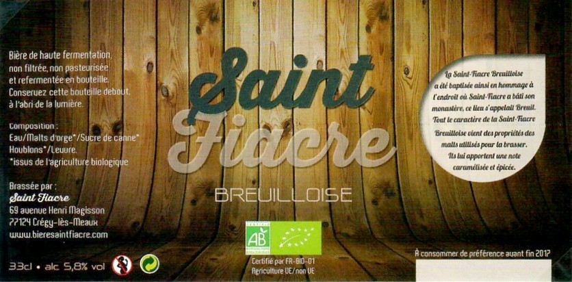 Etiquette BRASSERIE SAINT-FIACRE 03