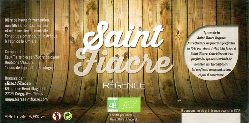 Etiquette BRASSERIE SAINT-FIACRE 04