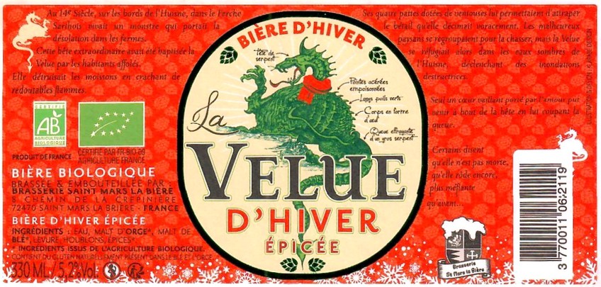 Etiquette BRASSERIE SAINT MARS LA BIERE 10