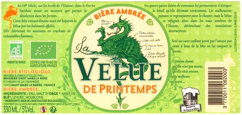 Etiquette BRASSERIE SAINT MARS LA BIERE 17