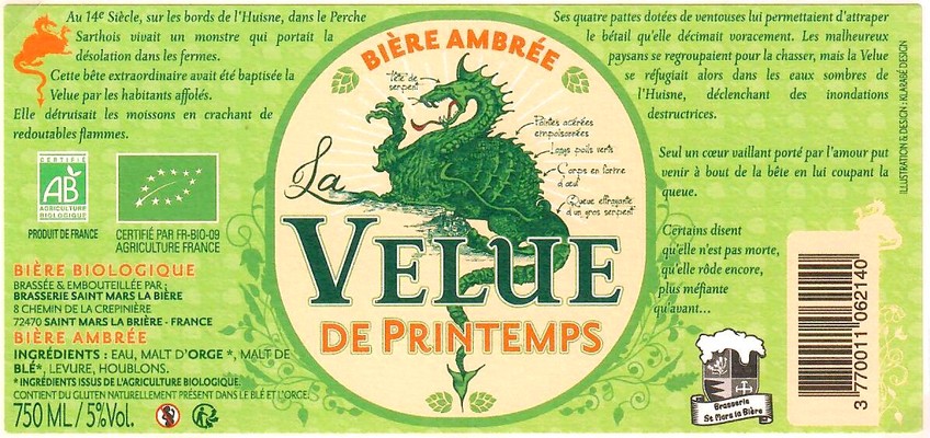 Etiquette BRASSERIE SAINT MARS LA BIERE 20