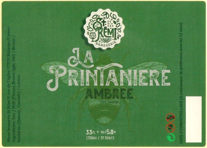 Etiqutte BRASSERIE SAINT REMI 06