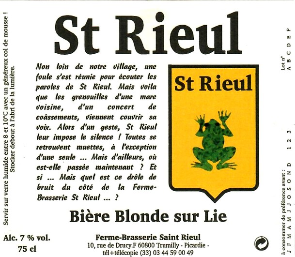 etiquette BRASSERIE SAINT-RIEUL 09