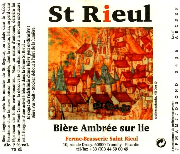 etiquette BRASSERIE SAINT-RIEUL 10