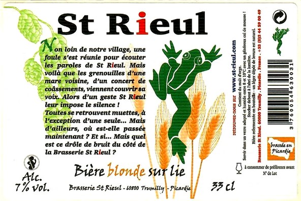 etiquette BRASSERIE SAINT-RIEUL 16