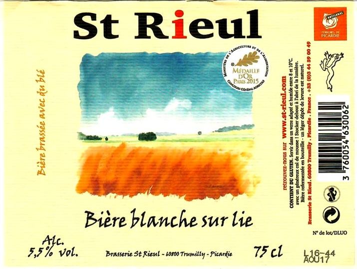 etiquette BRASSERIE SAINT-RIEUL 54