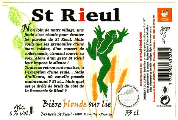 etiquette BRASSERIE SAINT-RIEUL 56