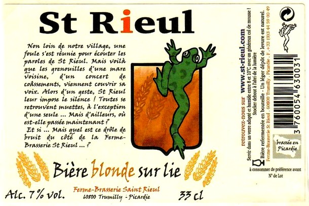 etiquette BRASSERIE SAINT-RIEUL 58