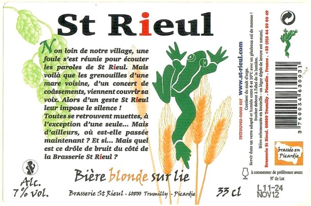 Etiquette BRASSERIE SAINT RIEUL 75