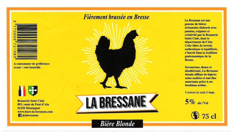 etiquette BRASSERIE SAINT-CLAIR 26