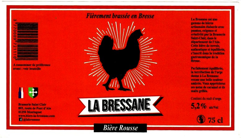 etiquette BRASSERIE SAINT-CLAIR 33