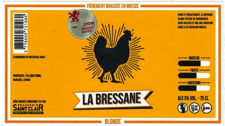 Etiquette BRASSERIE SAINT-CLAIR 34