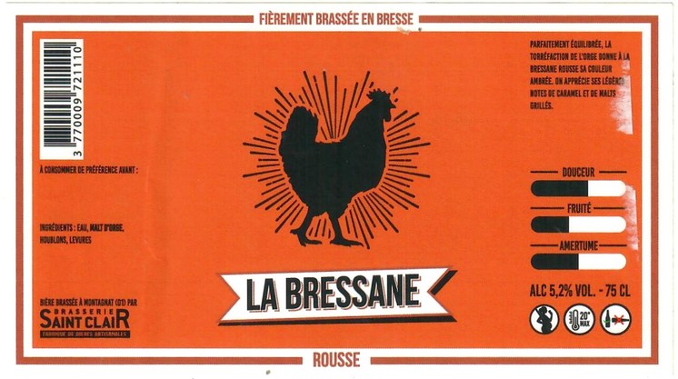 Etiquette BRASSERIE SAINT-CLAIR 42