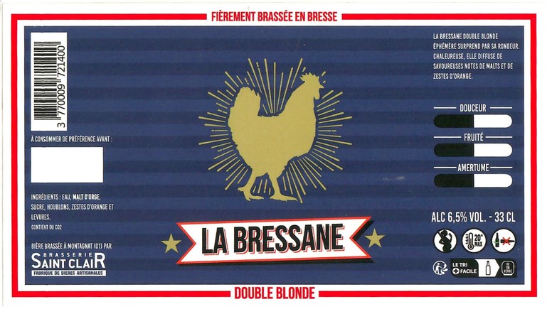 Etiquette BRASSERIE SAINT-CLAIR 53