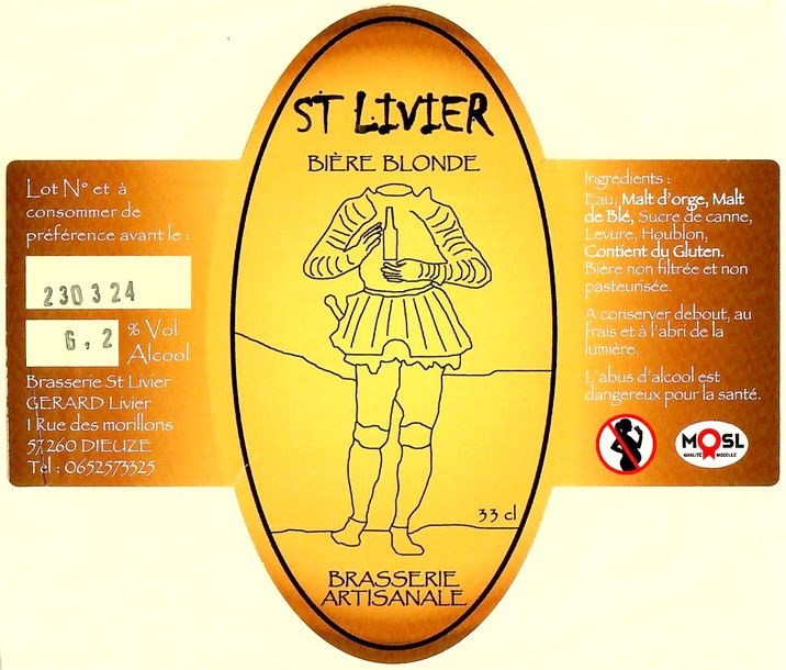 Etiquette BRASSERIE SAINT-LIVIER 04