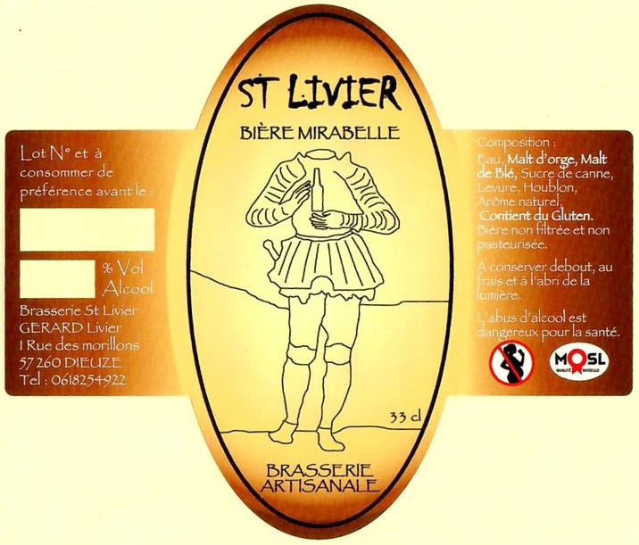 Etiquette BRASSERIE SAINT-LIVIER 08
