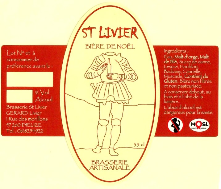 Etiquette BRASSERIE SAINT-LIVIER 12