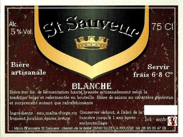 Etiquette BRASSERIE SAINT-SAUVEUR 08