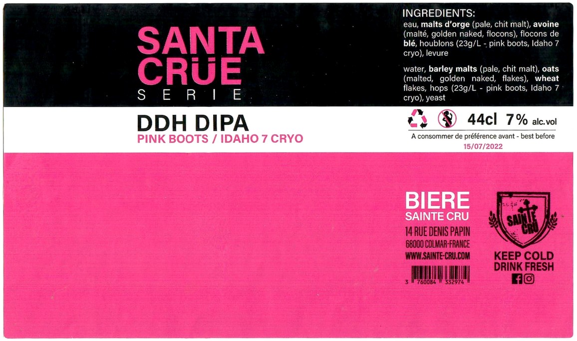 Etiquette BRASSERIE SAINTE-CRUCIENNE 44