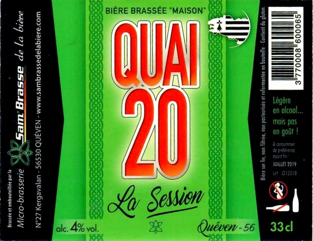 Etiquette BRASSERIE SAM BRASSE DE LA BIERE 10