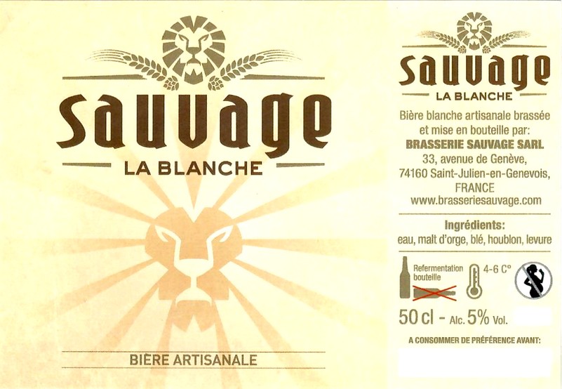 Etiquette BRASSERIE SAUVAGE 01