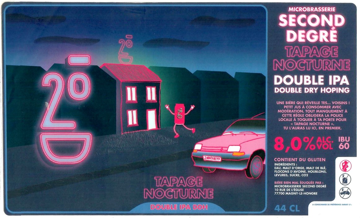 Etiquette BRASSERIE SECOND DEGRE 11