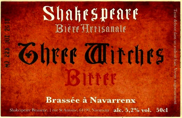 etiquette BRASSERIE SHAKESPEARE 21