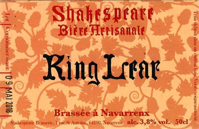 etiquette BRASSERIE SHAKESPEARE 23