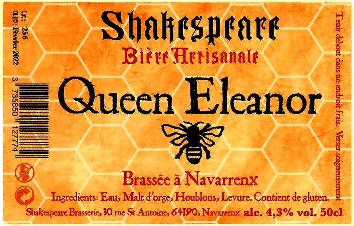 etiquette BRASSERIE SHAKESPEARE 26