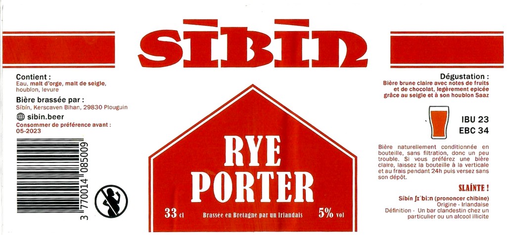 Etiquette BRASSERIE SIBIN 01