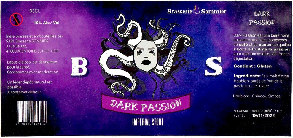 Etiquette BRASSERIE SOMMIER 14